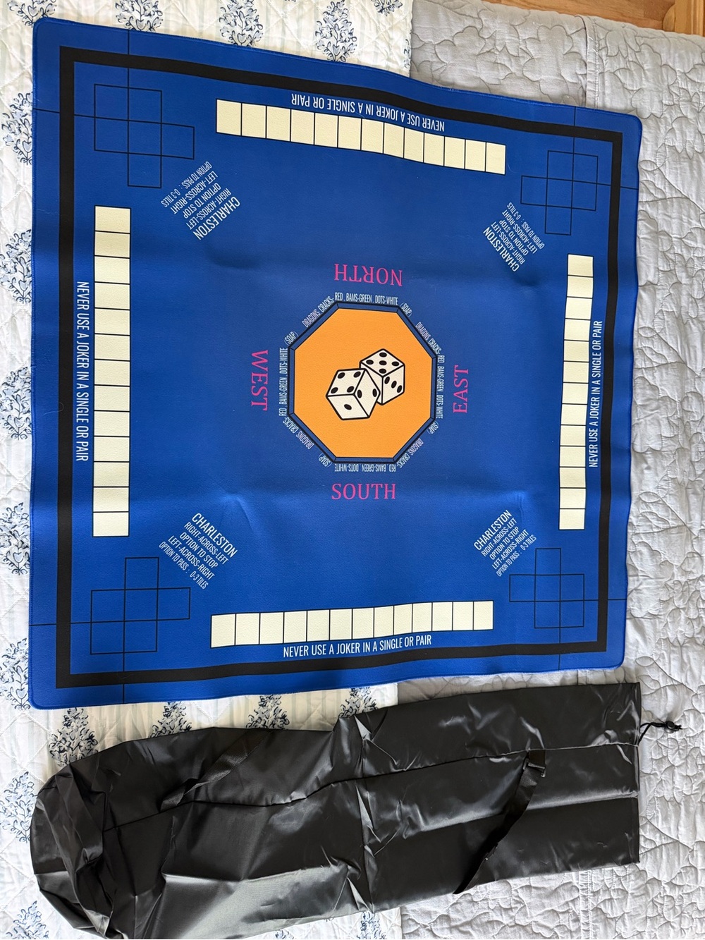 Mahjong Blue Game Mat NEW. NEVER USED